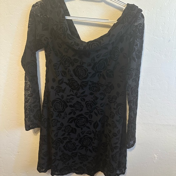 Wild Fable Black Rose Pattern gothic dress - Picture 1 of 4